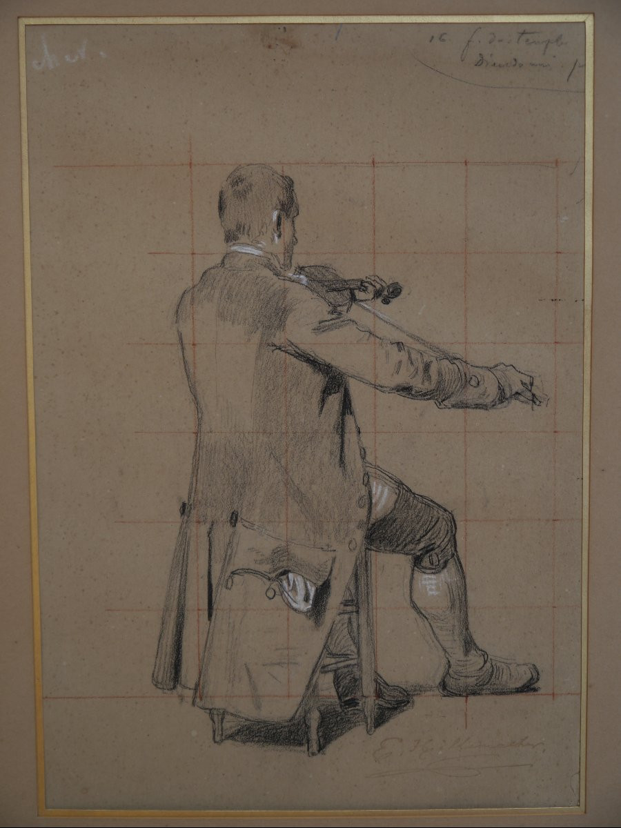 Eugène Ernest Hillemacher (1818-1887). Studies Of Violinists And Cellists-photo-3