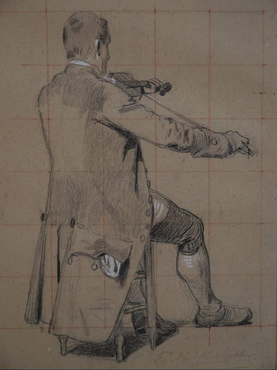 Eugène Ernest Hillemacher (1818-1887). Studies Of Violinists And Cellists-photo-4