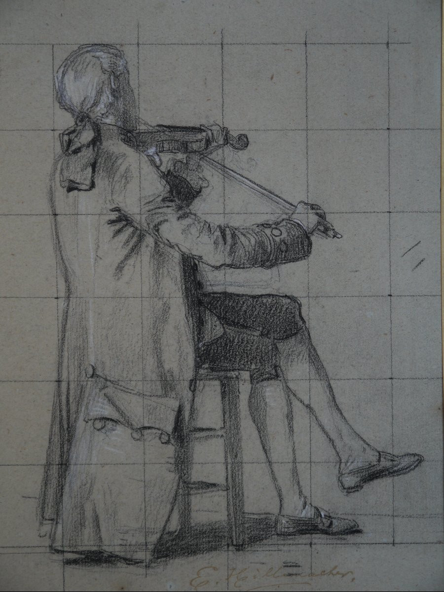 Eugène Ernest Hillemacher (1818-1887). Studies Of Violinists And Cellists-photo-2