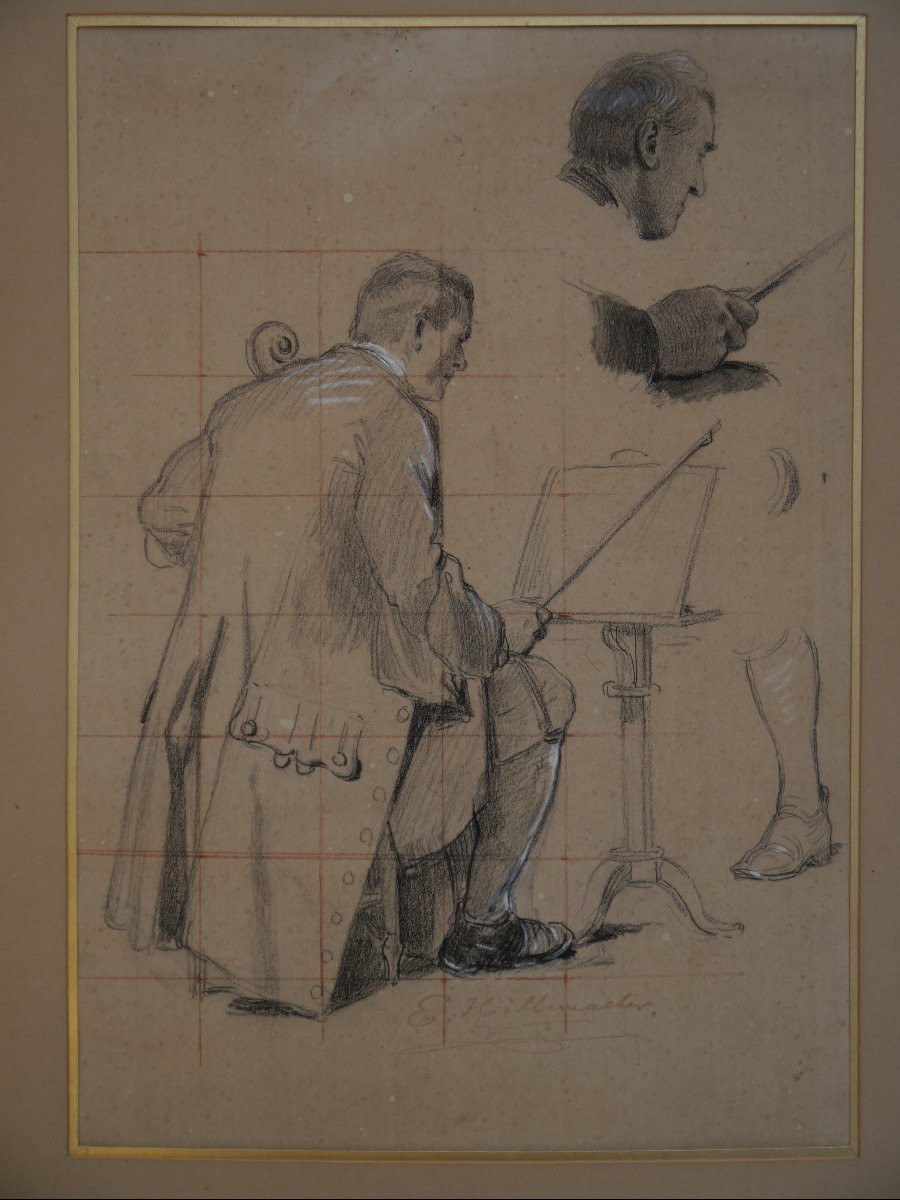 Eugène Ernest Hillemacher (1818-1887). Studies Of Violinists And Cellists-photo-3