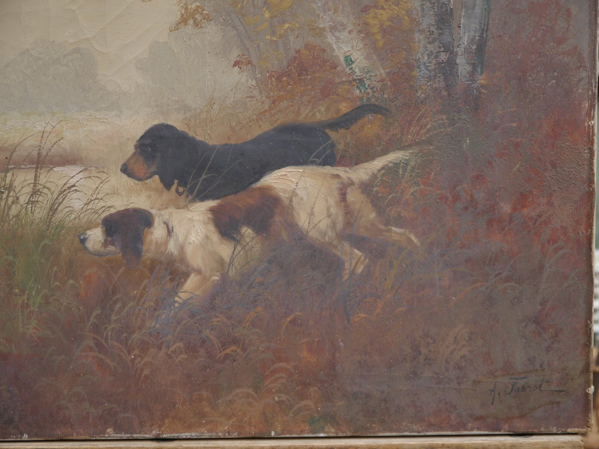 Hunting Dogs. In Fabrot, Early 20th Century-photo-1