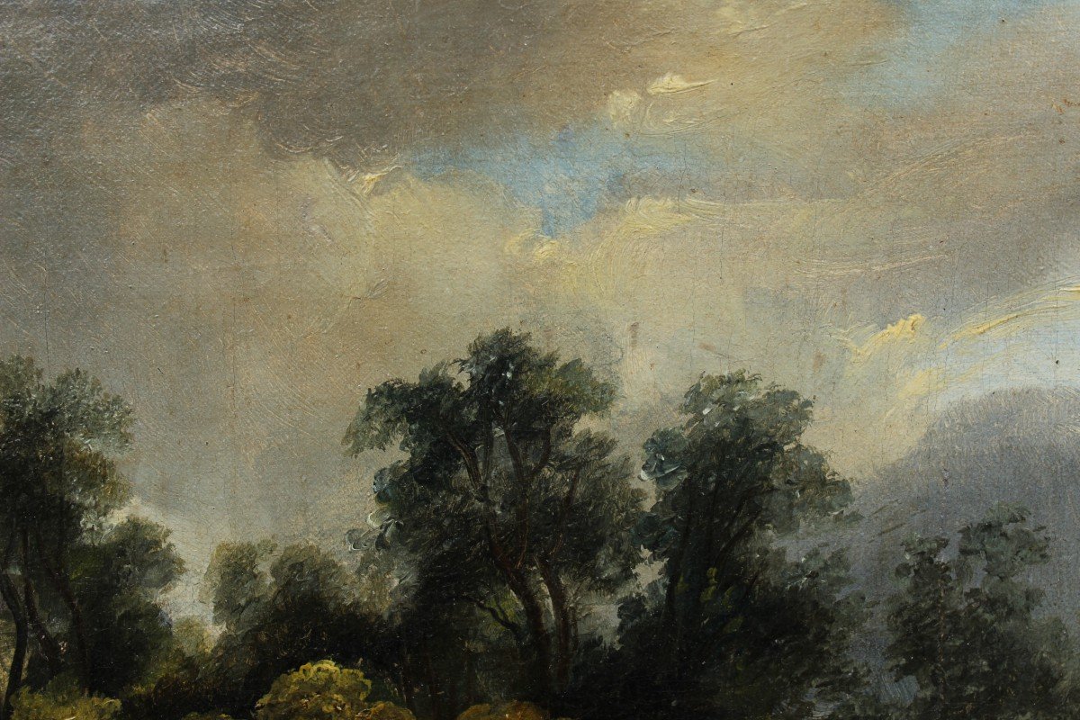 Paysage avec rivière et montagne - attribué à André GIROUX (1801-1879).-photo-5