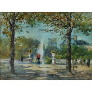 Paris, jardin du Luxembourg, F. Leteurtre XIXè-XXè