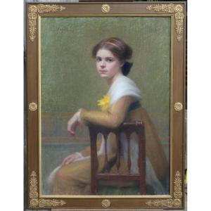 Grand portrait de jeune fille 1912 - Marie-Lucienne Varon XIX-XXè