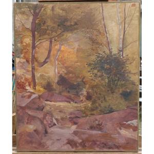 Noel-Henri-François BOUDY (1864-1902) - Sous-bois en Corrèze.