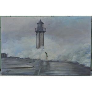 Marine, Blankenberghe, phare, Belgique 1962- Jacques Palmiro XX&egrave;