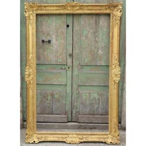 Large Gilded Frame Regency Style 19th-20th Century View 136.5x84.5 Cm Rebate 139x87.5 Cm
