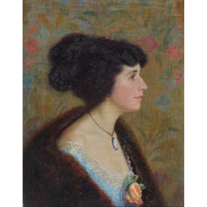 Portrait de femme en profil,1918. Einar BERGSTEN (1886-1970)