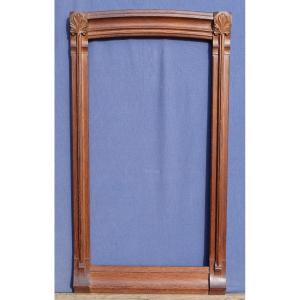 Beautiful Art Nouveau Frame In Oak 1900 With Carved Flower Decoration 63x33 Cm