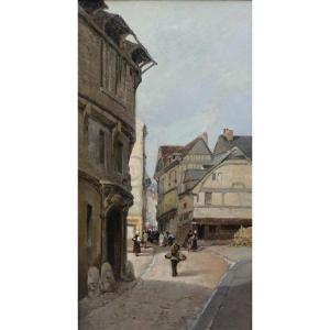 Jules Gustave BAHIEU (1847-1916) - Rouen, rue Malpalu