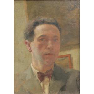 Portrait d'homme, artiste ou collectionneur, Ecole XXè