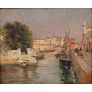 Un canal à Venise. Raymond ALLEGRE (1857-1933)