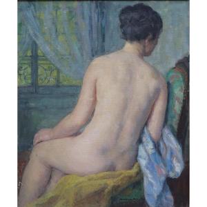 Madeleine PLANTEY (1890-1985). Nu de femme devant la fenêtre