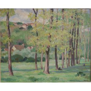 Animated Landscape With Large Trees. Marcelle Ladeuil (1895-1983)