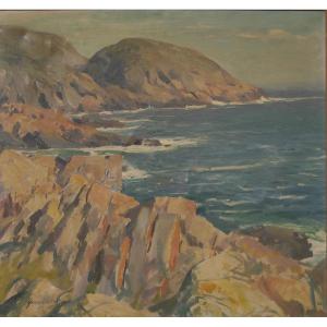 Gunnar WALLENTIN (1905-1985), peintre suédois. Bord de mer.