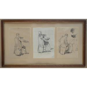 Eugène Ernest Hillemacher (1818-1887). Studies Of Violinists And Cellists