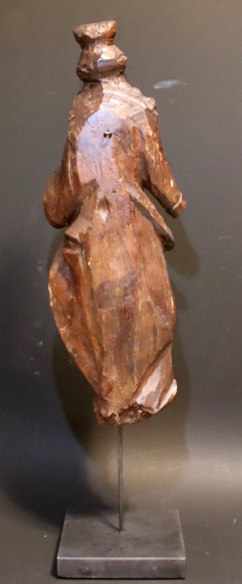 Grande Vierge à l'Enfant En Noyer Flandre XVIIème -photo-6