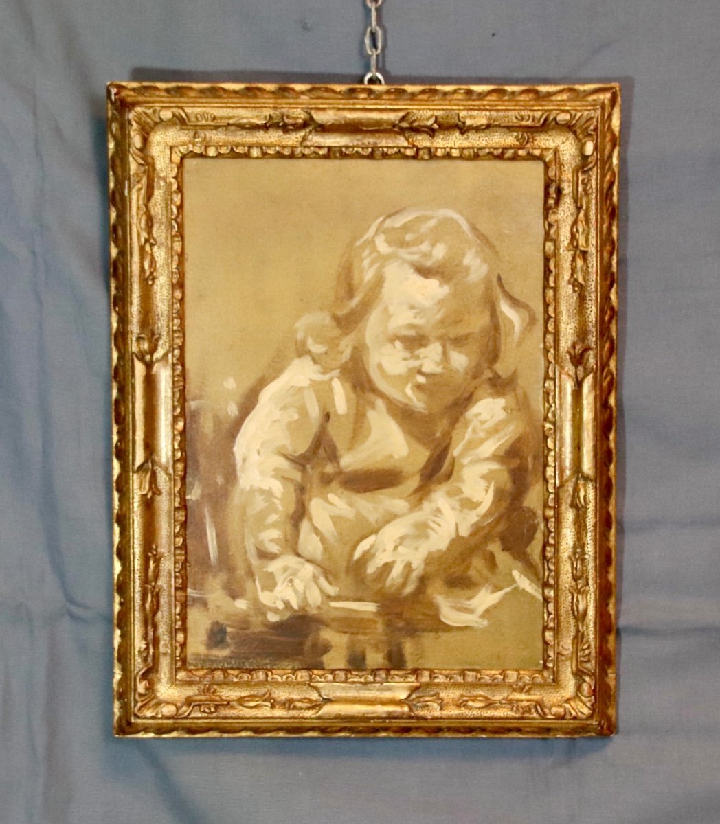 Painting Of Putto On Cardboard Nineteenth Mounted-photo-7