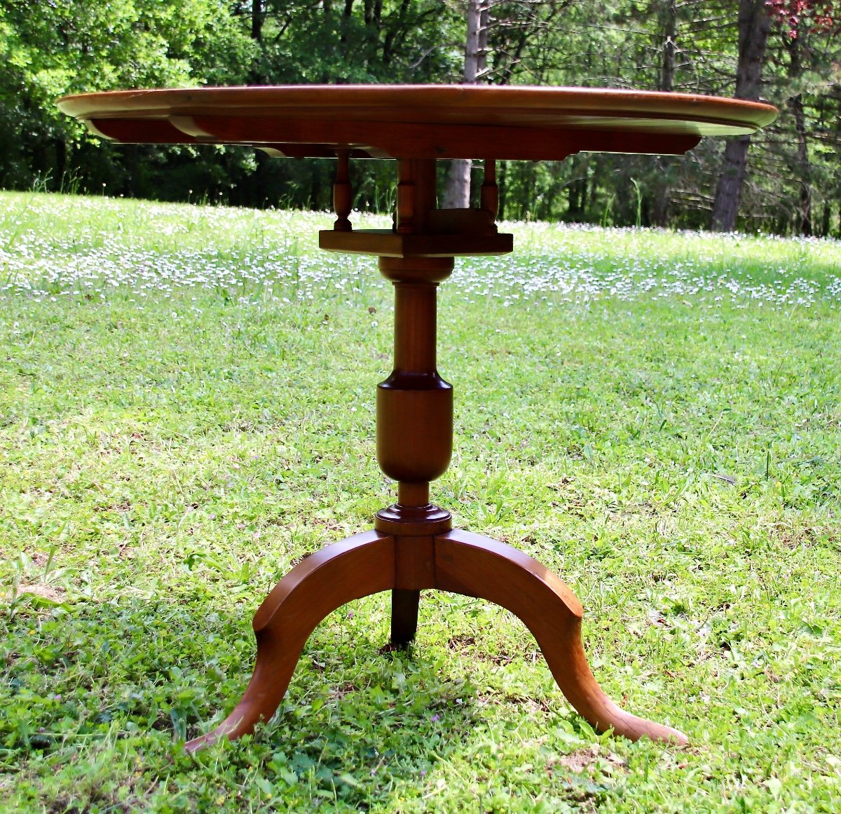 Tripod Pedestal Tray XIXth Cabaret In Cherry-photo-6