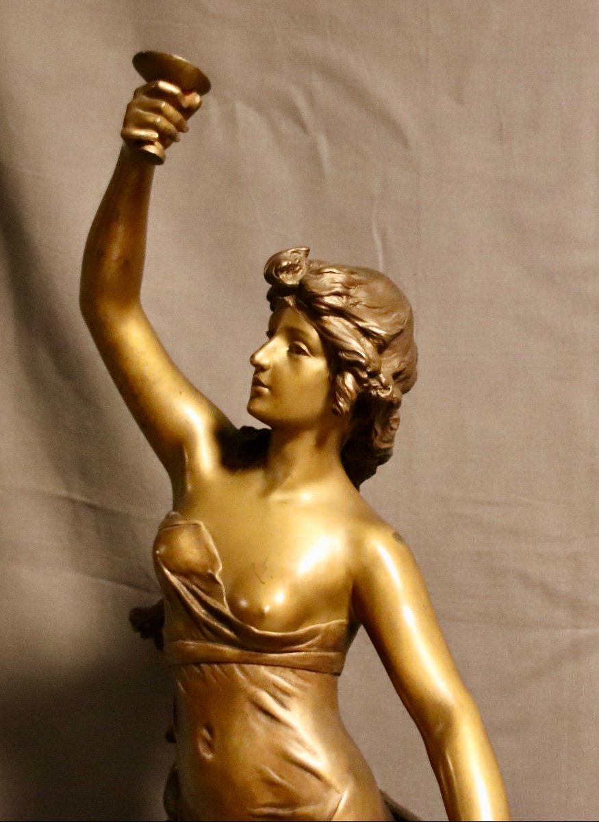 Grand Bronze d'édouard Drouot Représentant Hébé -photo-4