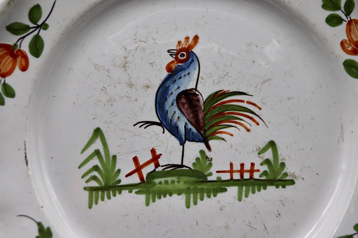 Earthenware Dish With Rooster Decor -photo-2