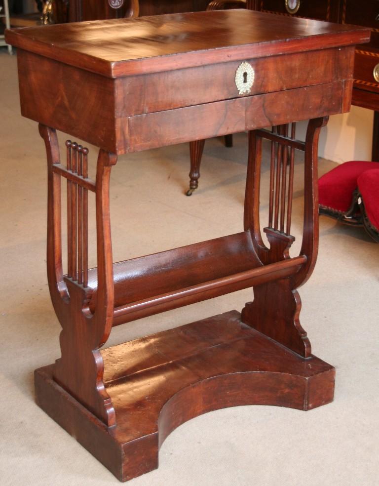 Mahogany Lyre Worker Nineteenth-photo-2