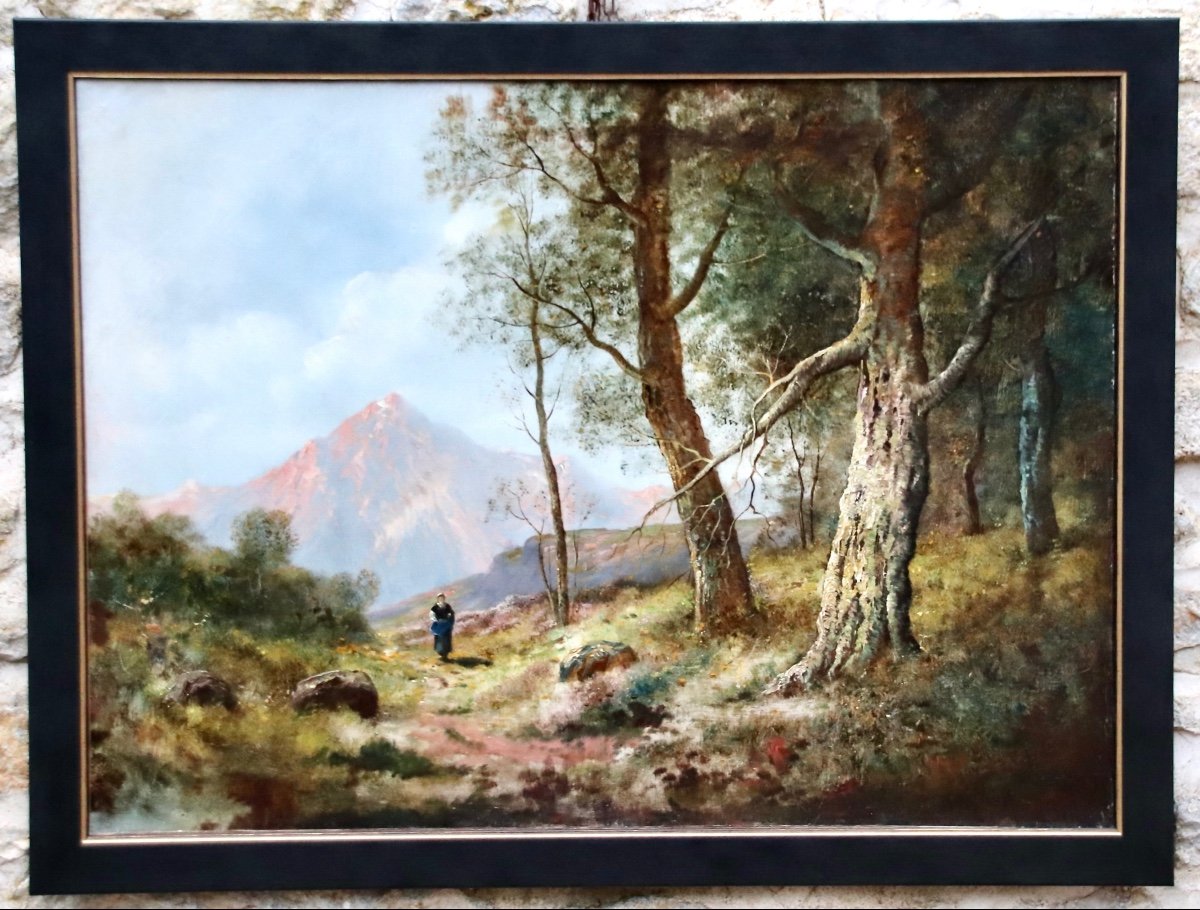 Painting By Alfred Godchaux Landscape Of The Pyrenees -photo-1