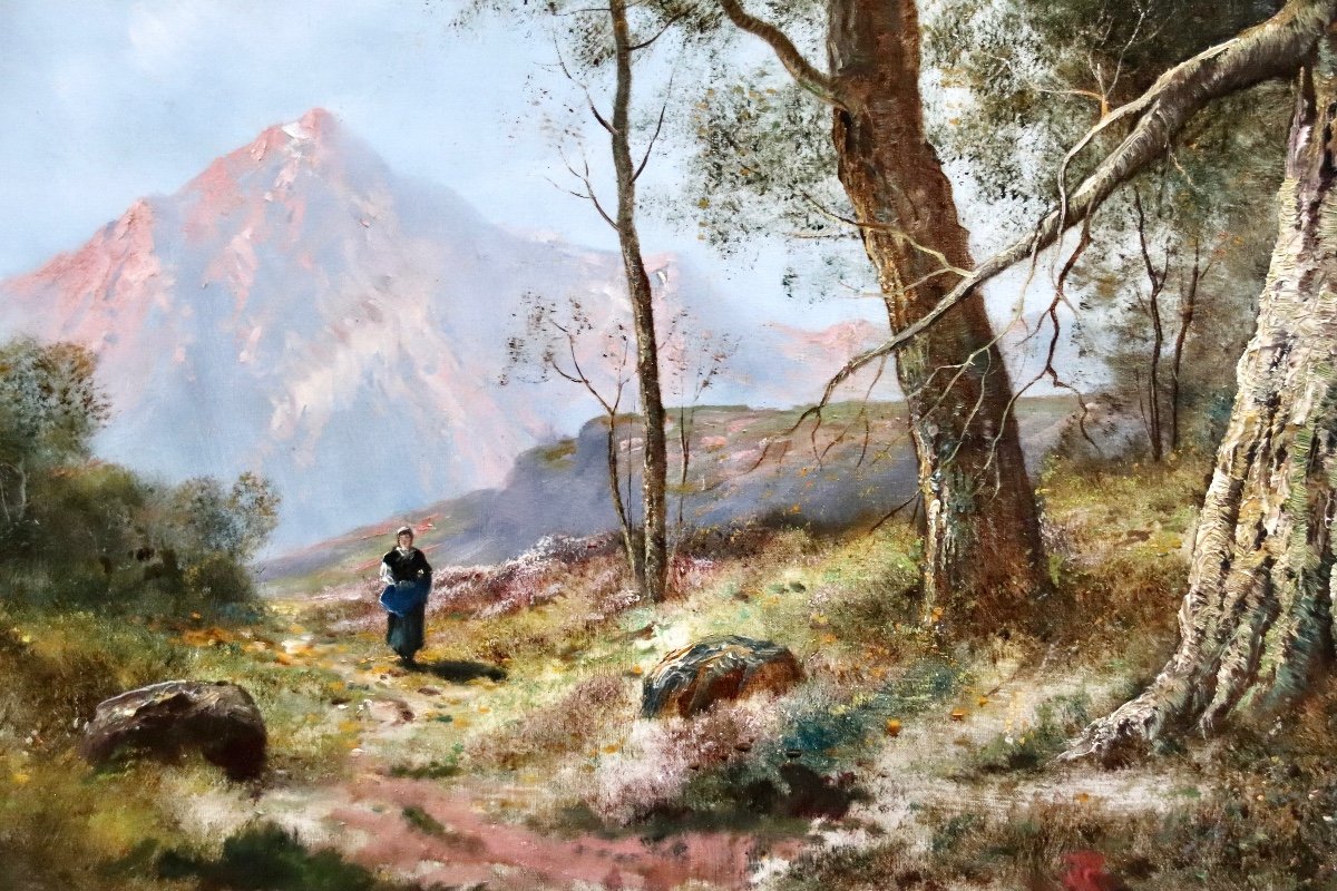Painting By Alfred Godchaux Landscape Of The Pyrenees -photo-4
