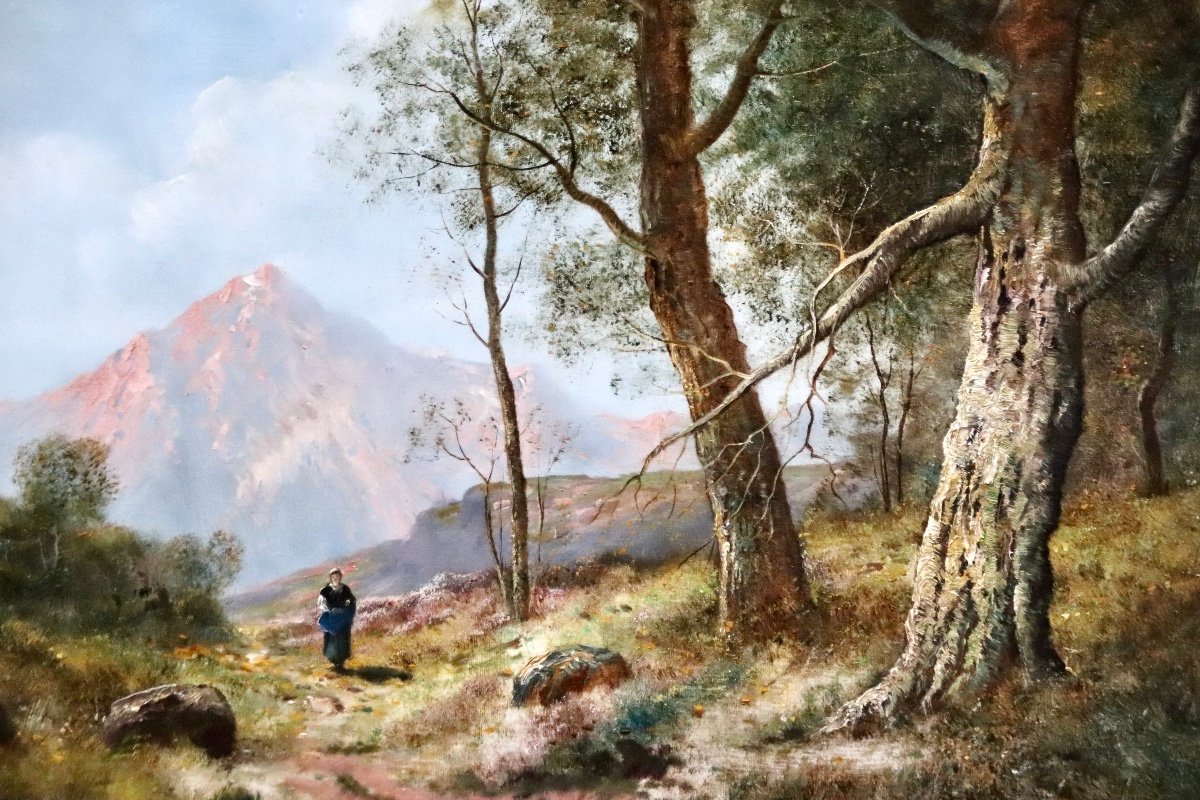 Painting By Alfred Godchaux Landscape Of The Pyrenees -photo-6