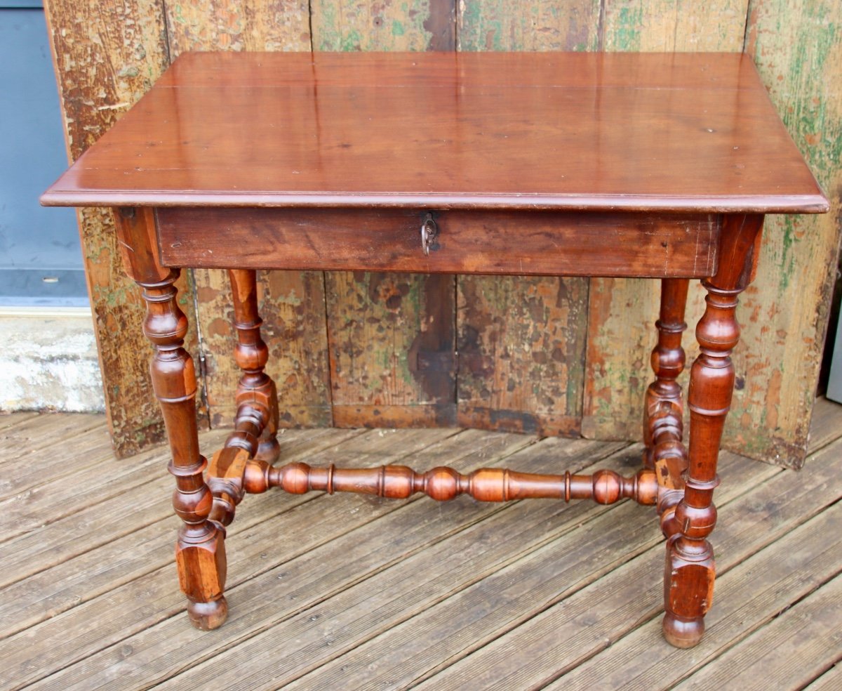 17th Century Rochelaise Table In Gaïac And Mahogany -photo-2