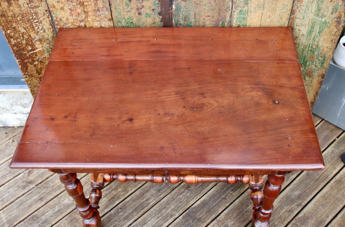 17th Century Rochelaise Table In Gaïac And Mahogany -photo-4