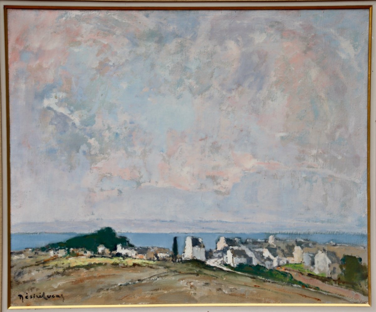 Peinture De Désiré Lucas, La Baie De Douarnenez -photo-2