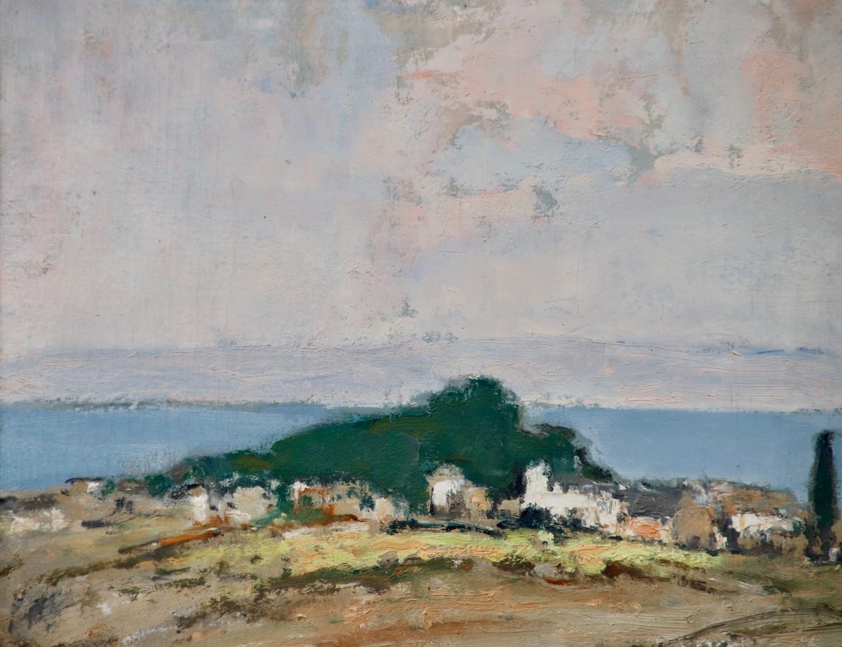 Peinture De Désiré Lucas, La Baie De Douarnenez -photo-3