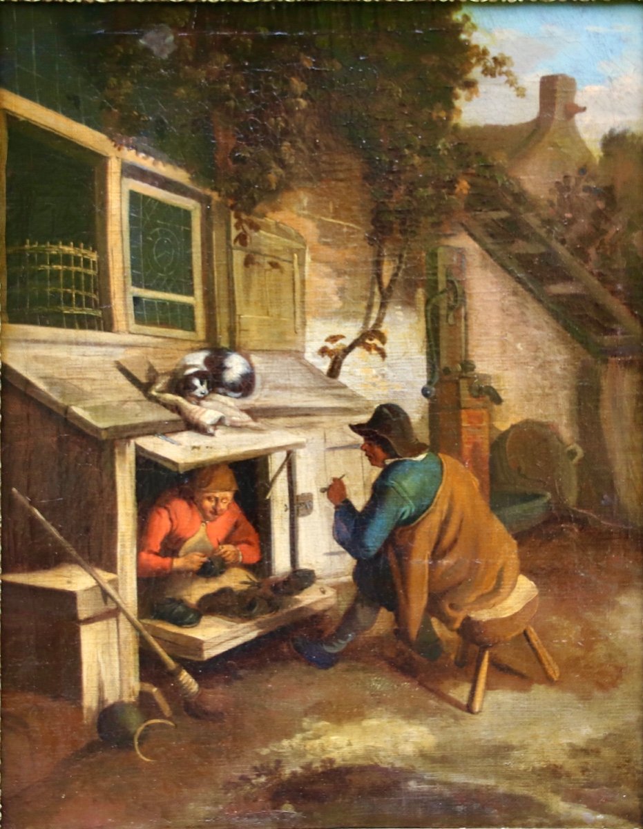 Painting On Canvas 18th Century The Shoemaker-photo-2