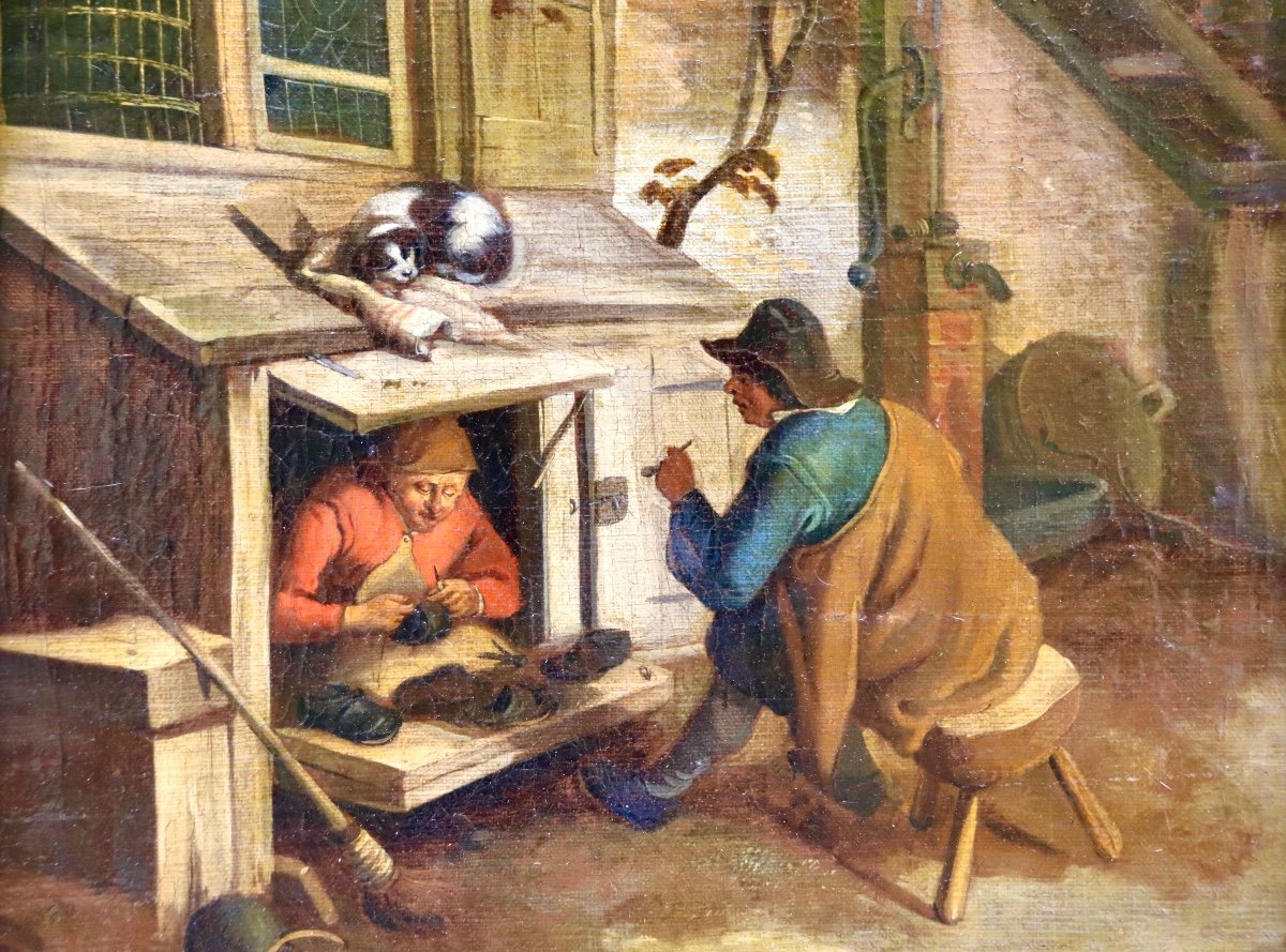 Painting On Canvas 18th Century The Shoemaker-photo-3