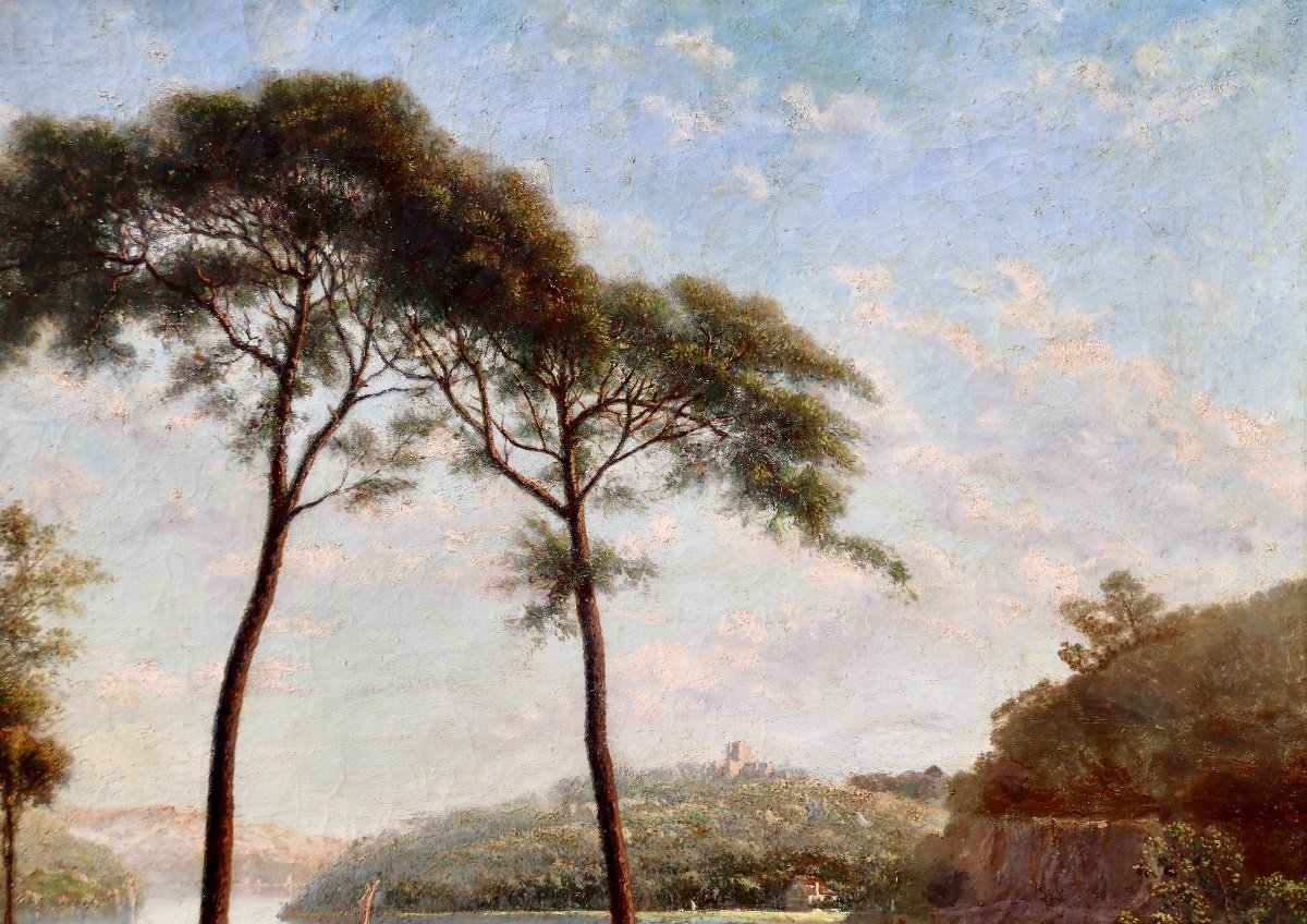 19th Century Painting The House On The Edge -photo-2