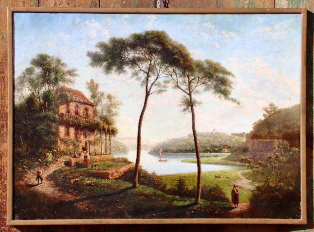 19th Century Painting The House On The Edge -photo-3