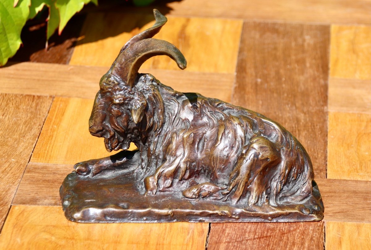 Bronze Of A Goat, 19th Century, Signed Magrou, Founder Siot Paris-photo-3