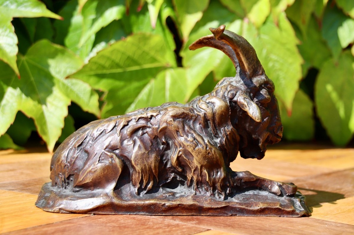 Bronze Of A Goat, 19th Century, Signed Magrou, Founder Siot Paris-photo-4