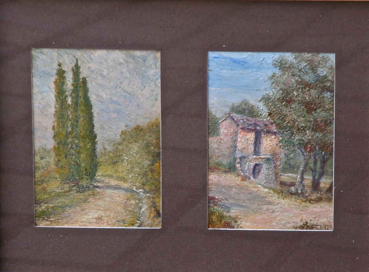 Pair Of Frames "landscape" From Jules Joly-photo-3