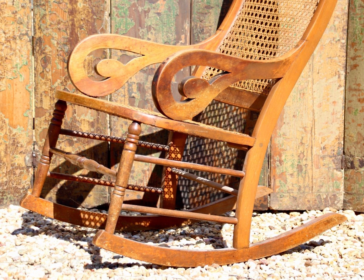 Rocking Chair XIXème En Cannage-photo-1