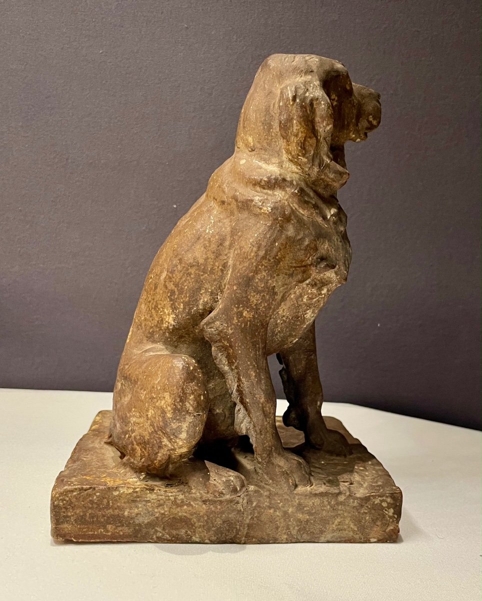 Sitting Sandstone Pointer Dog By G. Guyot -photo-1