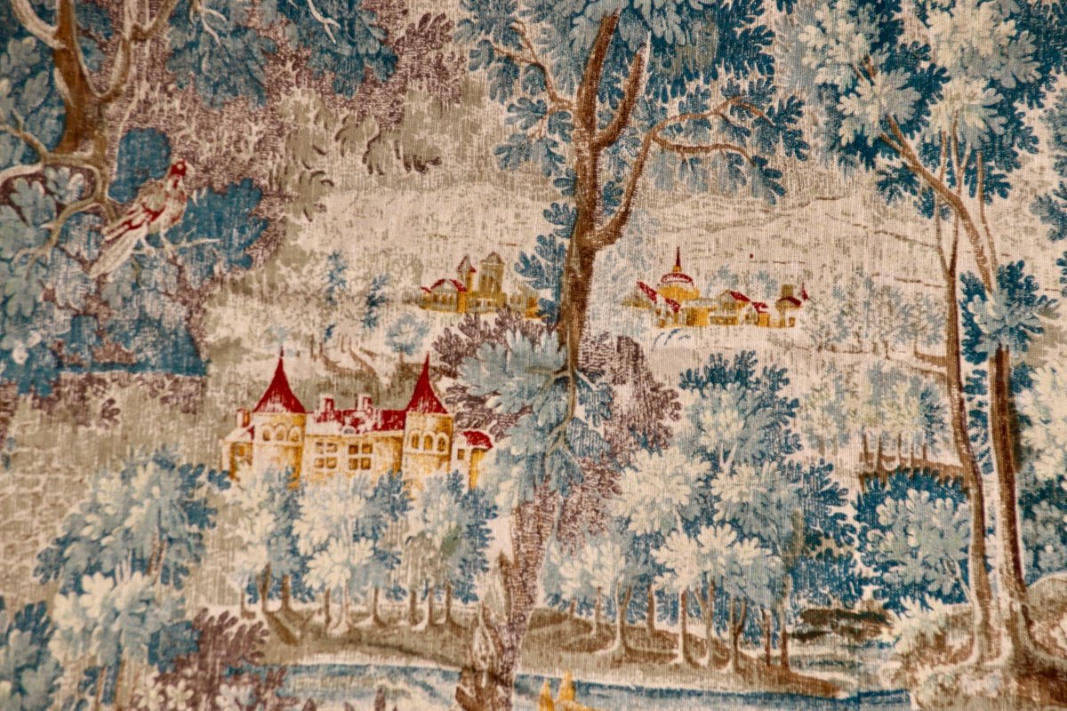 Large 19th Century Tapestry Reproduction Of Flanders Greenery From Decorative Arts -photo-6