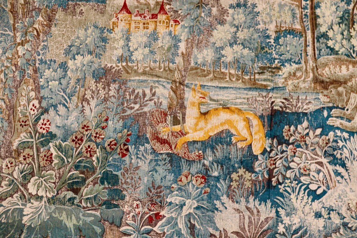 Large 19th Century Tapestry Reproduction Of Flanders Greenery From Decorative Arts -photo-7