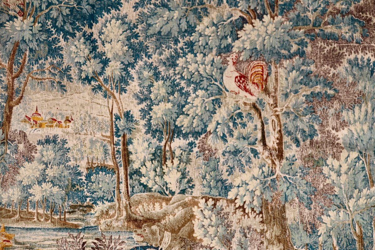 Large 19th Century Tapestry Reproduction Of Flanders Greenery From Decorative Arts -photo-8