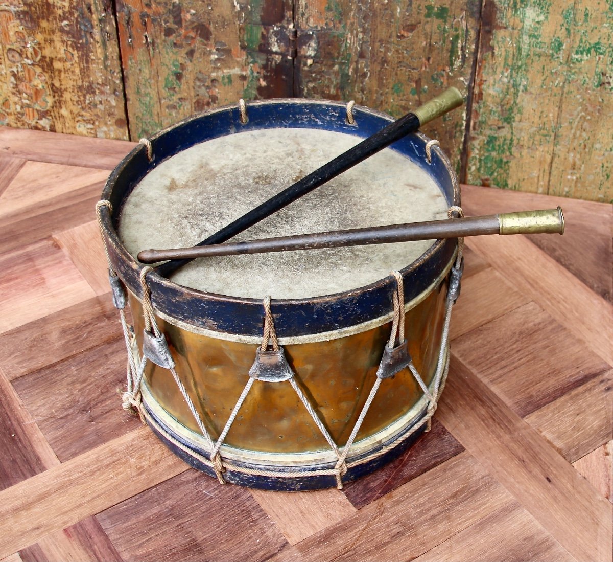 19th Century Drum With Its Sticks -photo-3