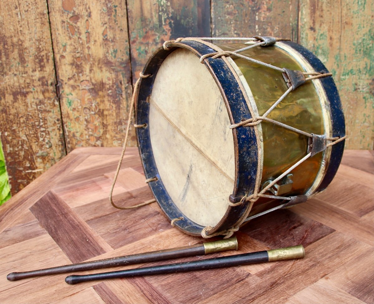 19th Century Drum With Its Sticks -photo-3