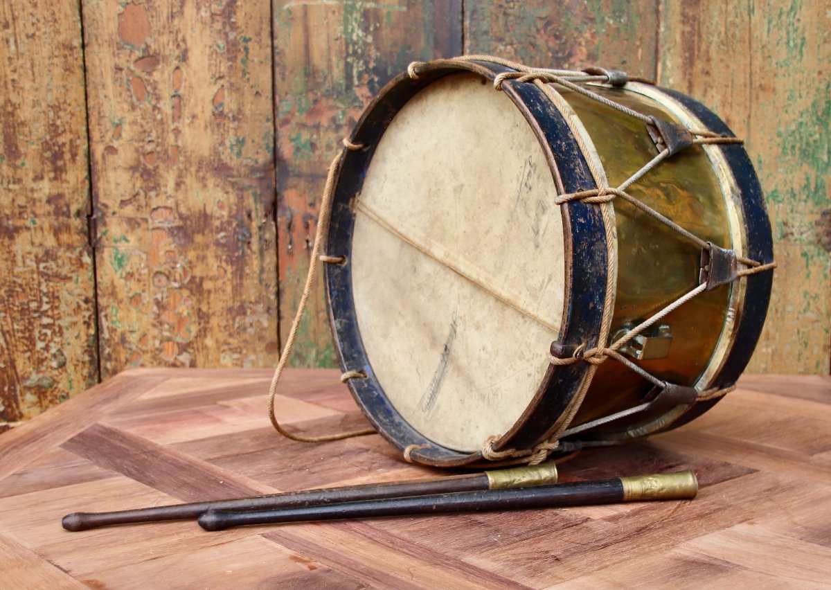 19th Century Drum With Its Sticks -photo-6