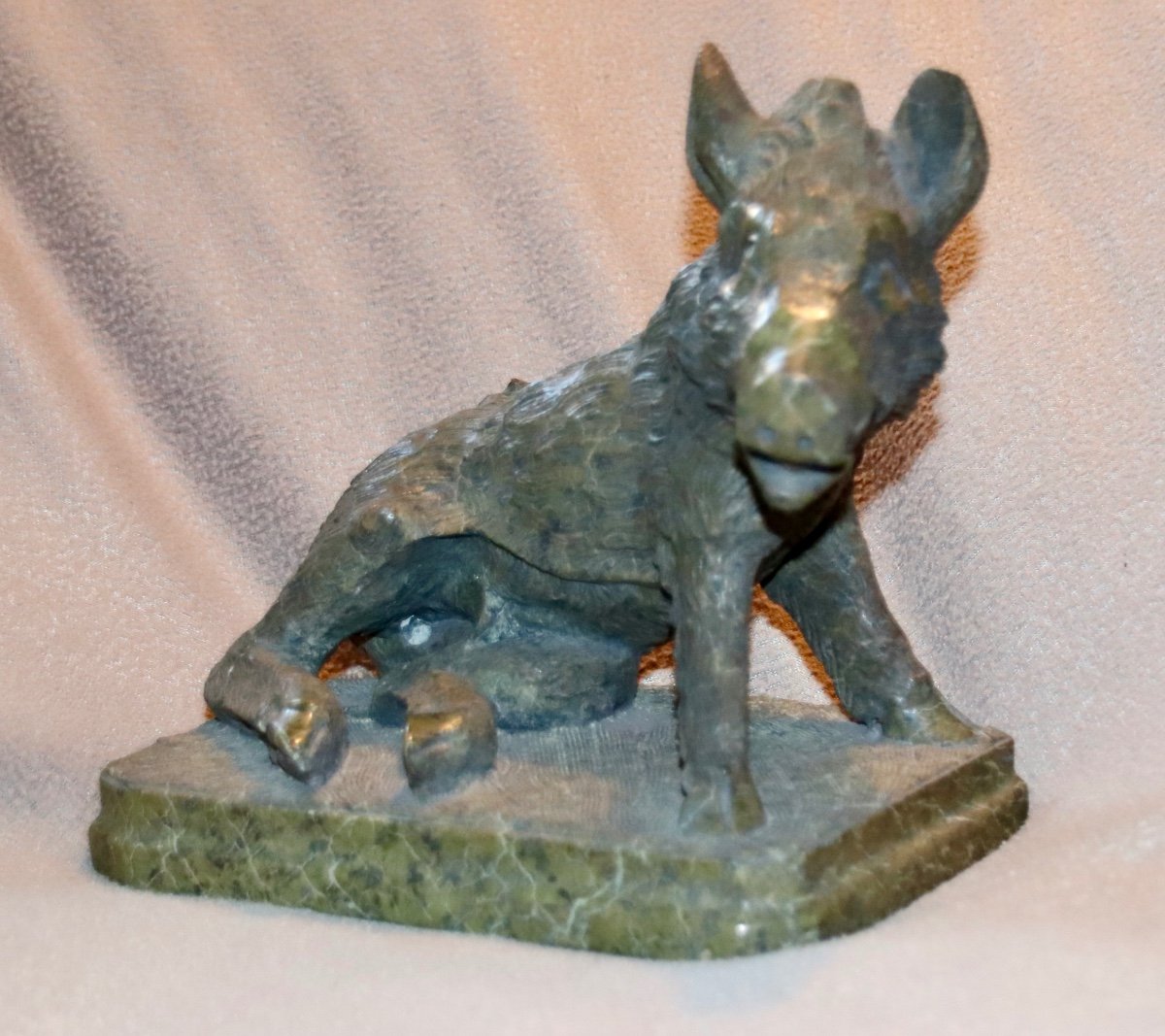 Serpentine Green Marble Boar Sculpture Late 19th Century-photo-7