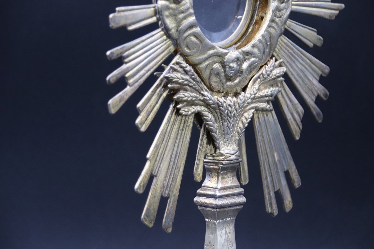 19th Century Monstrance In Silvered And Gilded Bronze -photo-4